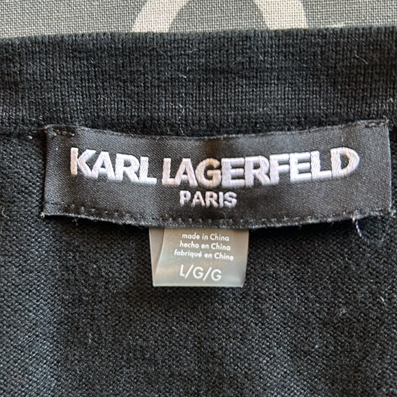 Karl Lagerfeld cardigan w/ pearl like buttons 3/4 sleeves szL - Picture 8 of 14